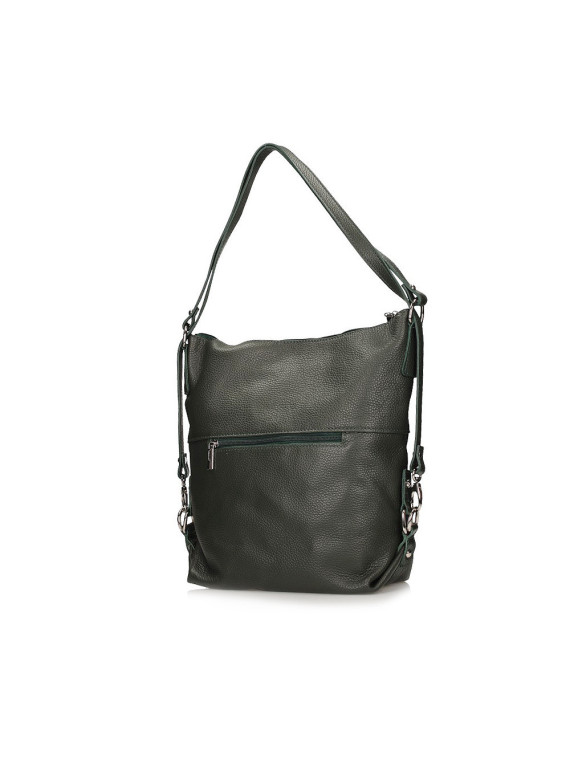 Zielona torebka ze skóry naturalnej