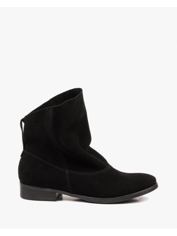 Czarne botki damskie skórzane