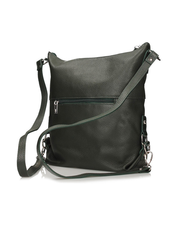 Zielona torebka ze skóry naturalnej