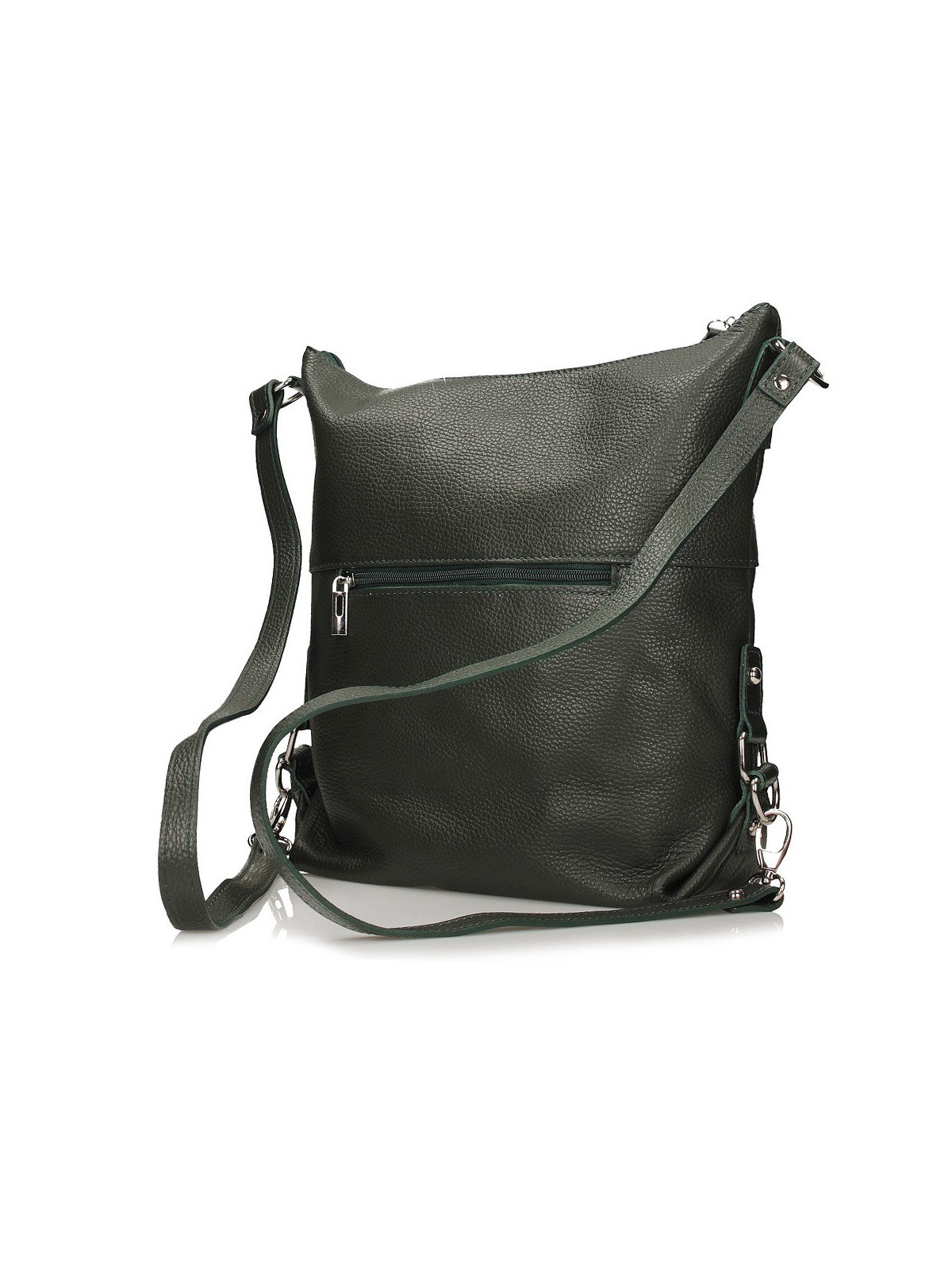 Zielona torebka ze skóry naturalnej