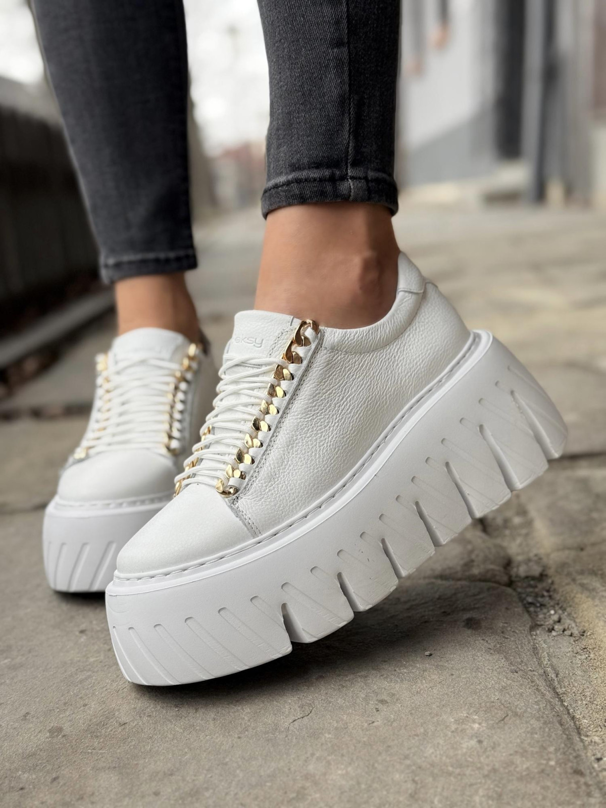 Sneakersy OLEKSY ze skóry Polskiej produkcji