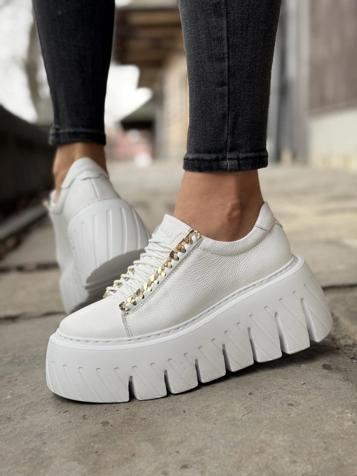 Sneakersy OLEKSY ze skóry Polskiej produkcji