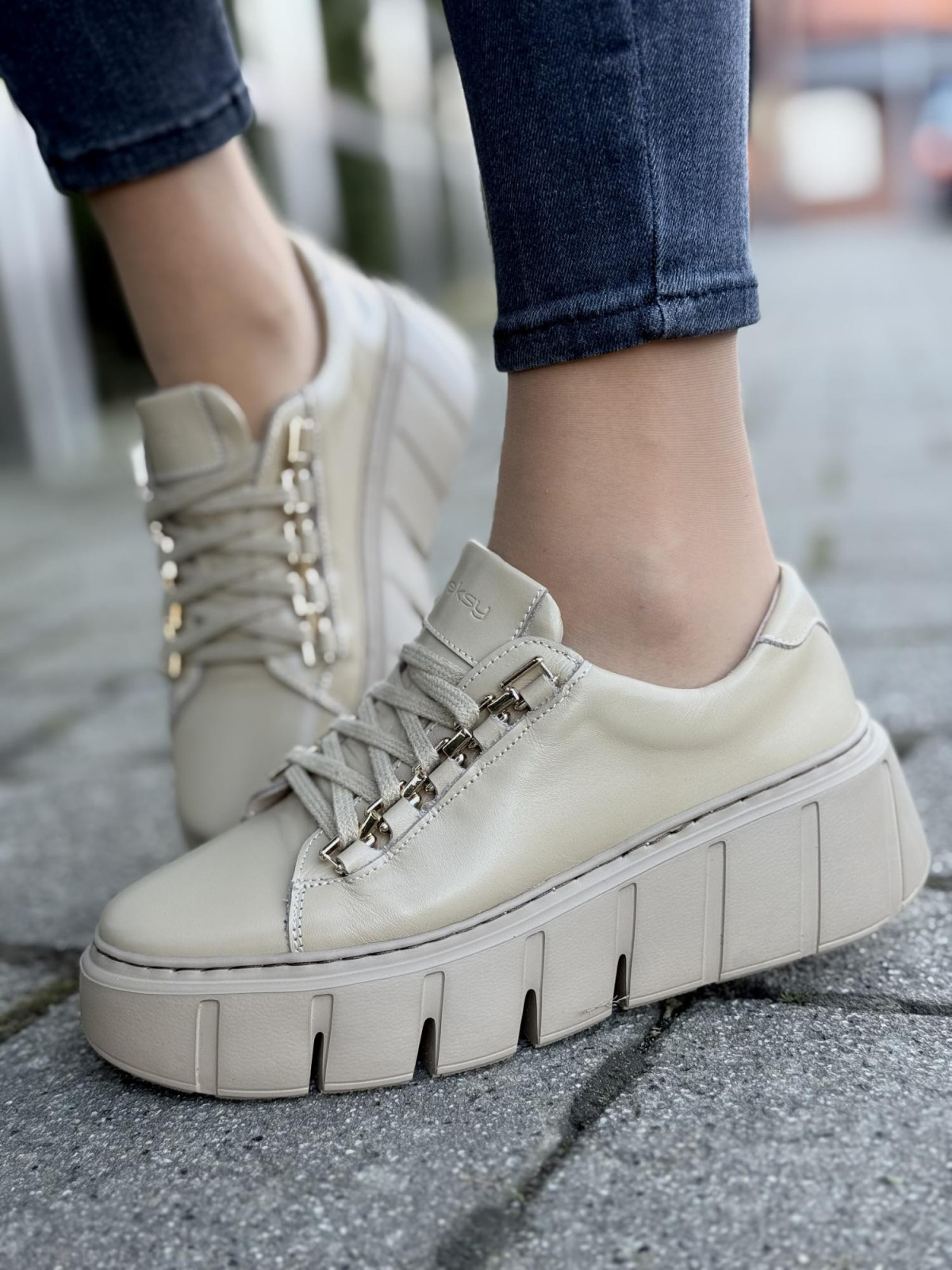 Sneakersy OLEKSY ze skóry Polskiej produkcji