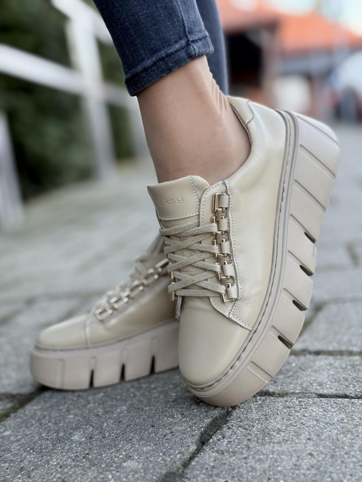 Sneakersy OLEKSY ze skóry Polskiej produkcji