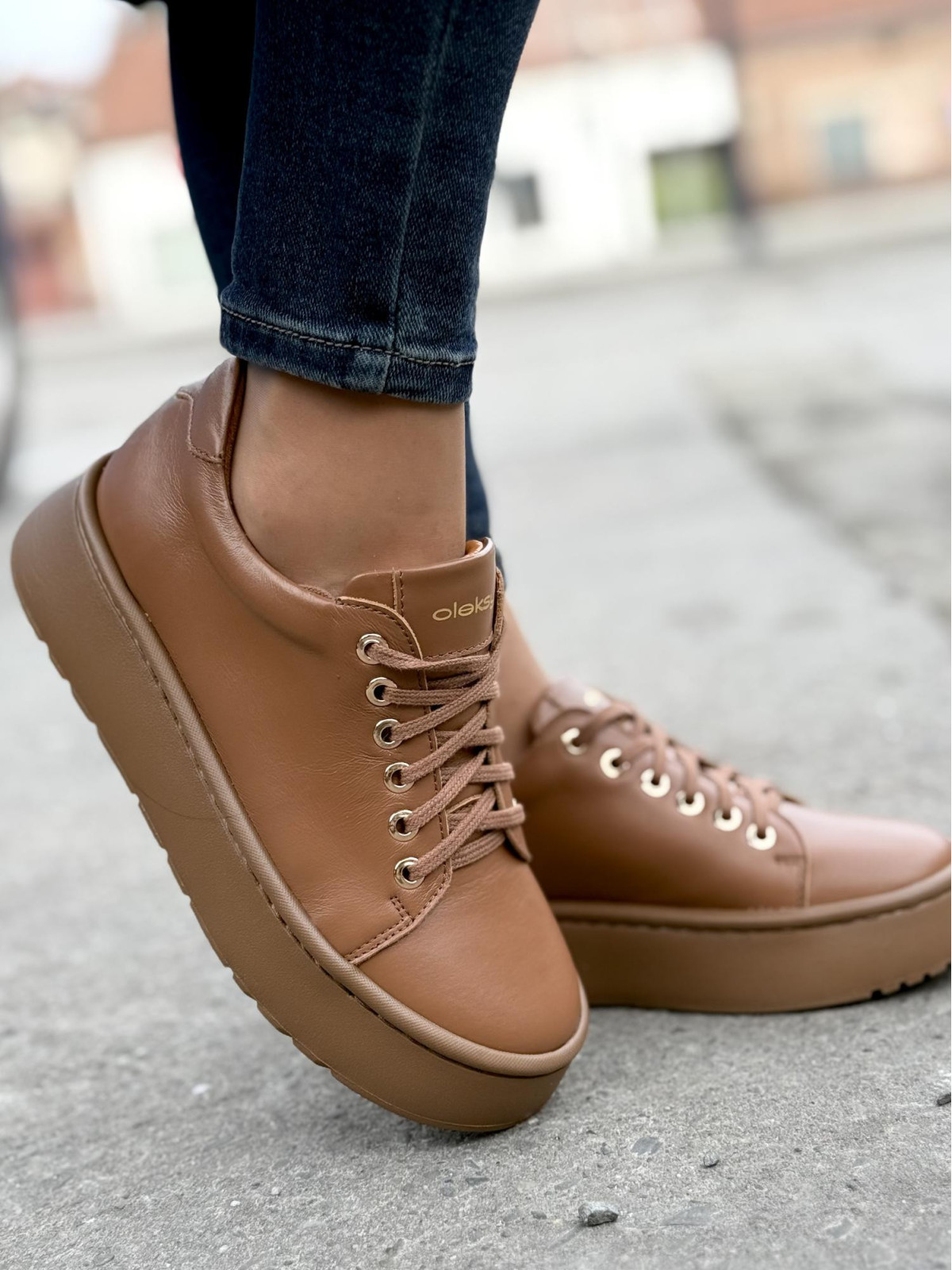 Sneakersy OLEKSY ze skóry Polskiej produkcji