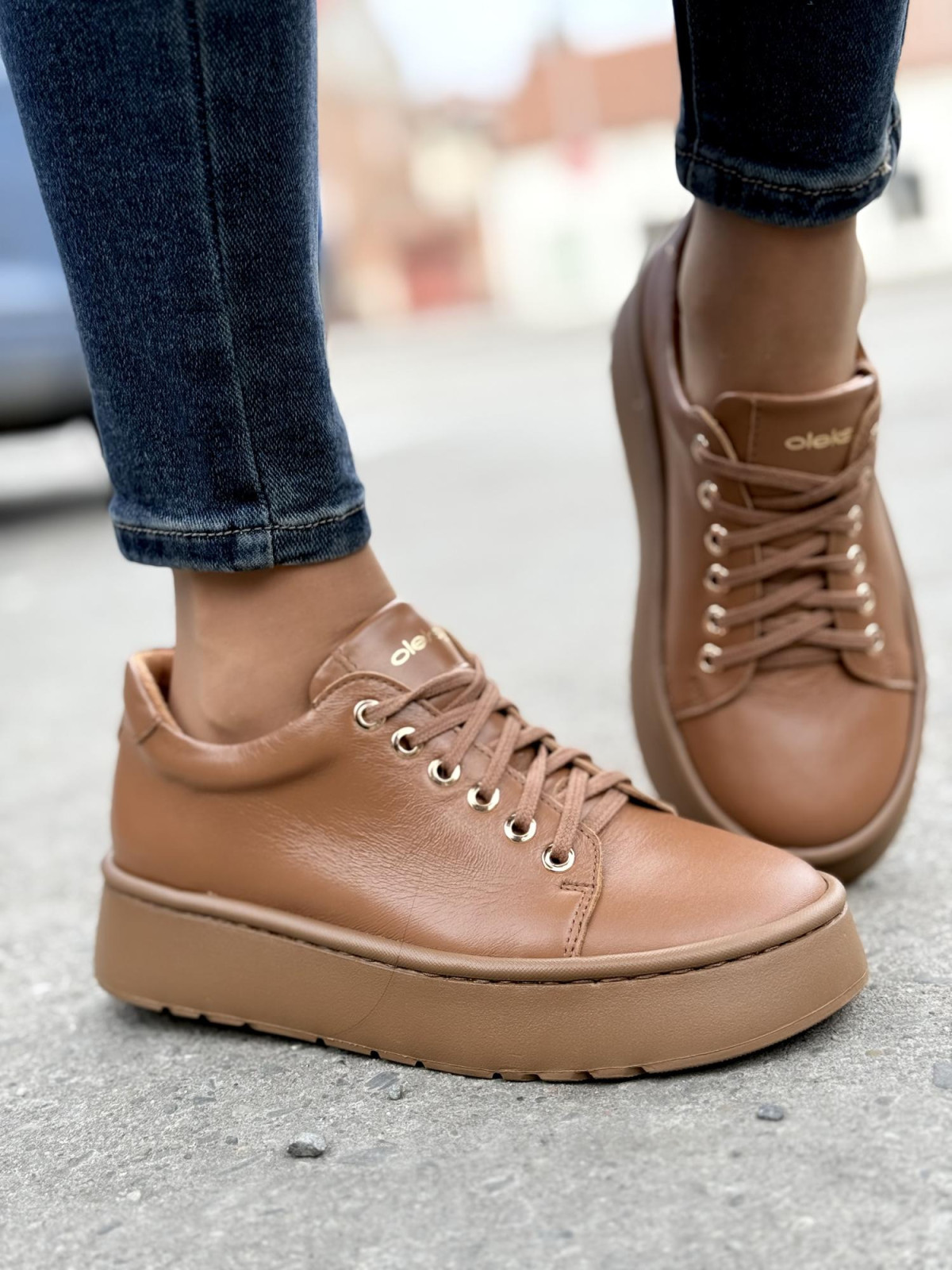 Sneakersy OLEKSY ze skóry Polskiej produkcji