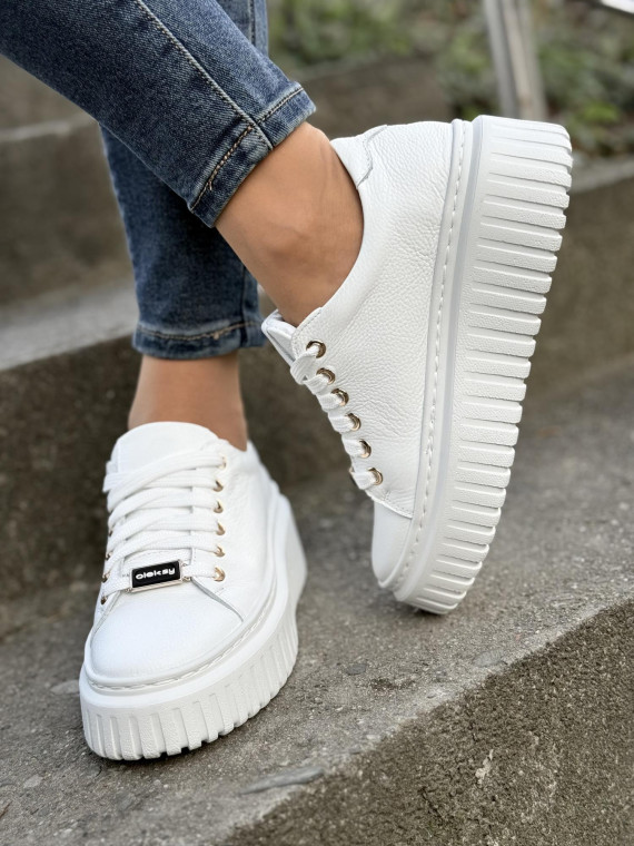 Sneakersy OLEKSY ze skóry Polskiej produkcji