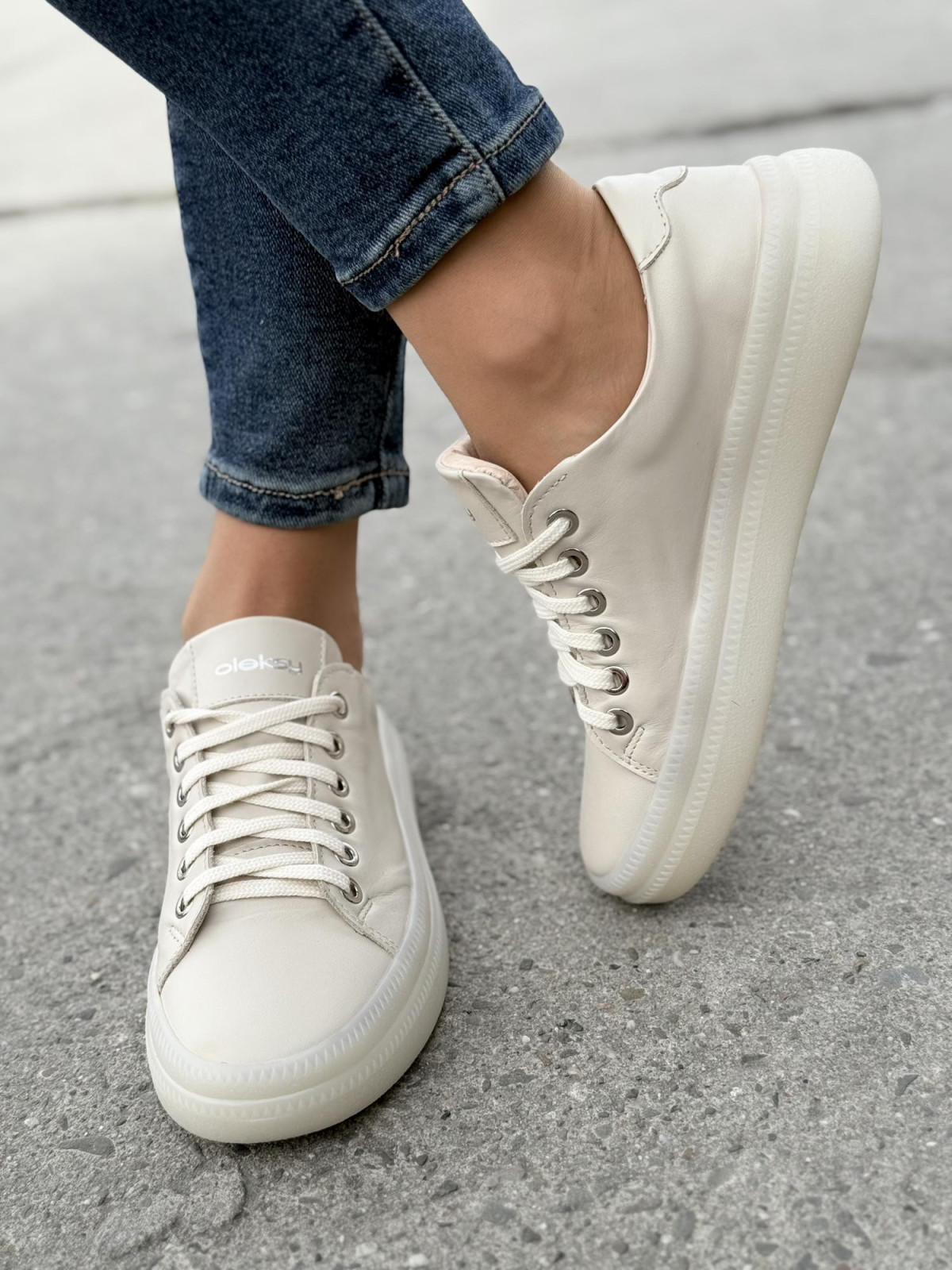 Sneakersy OLEKSY ze skóry Polskiej produkcji