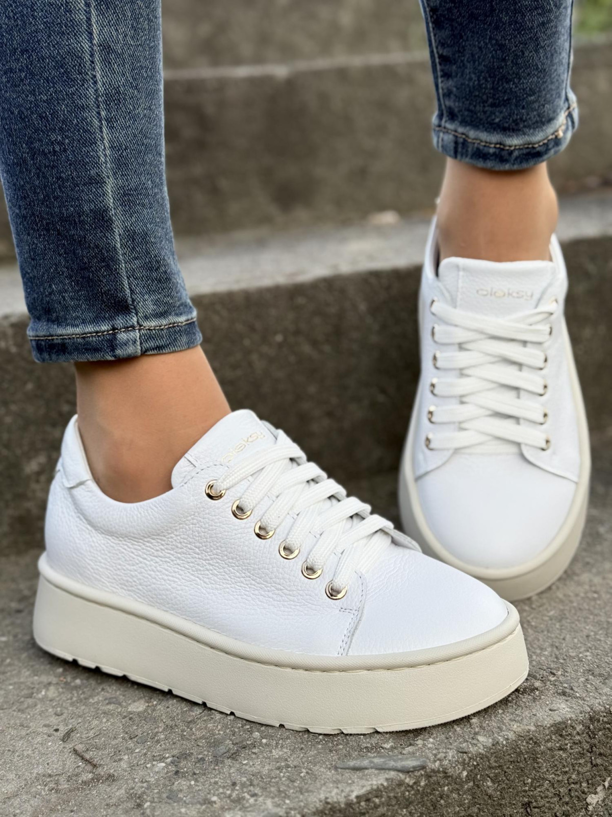 Sneakersy OLEKSY ze skóry Polskiej produkcji