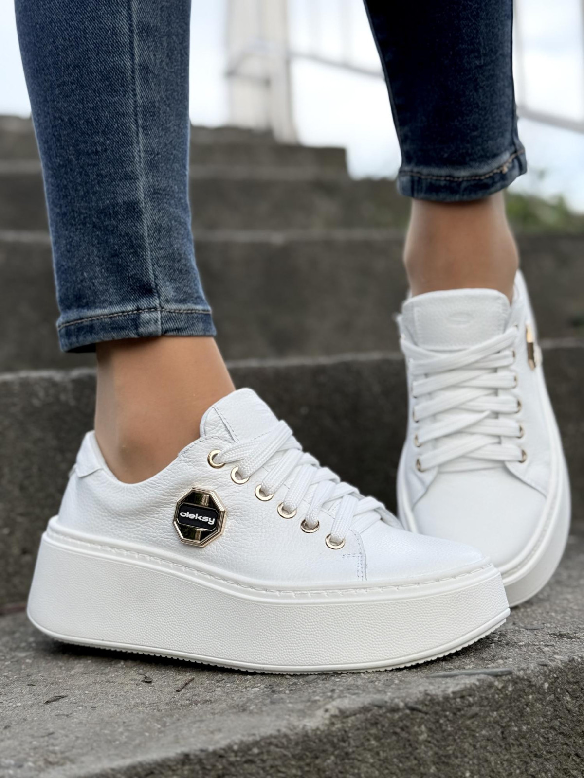 Sneakersy OLEKSY ze skóry Polskiej produkcji