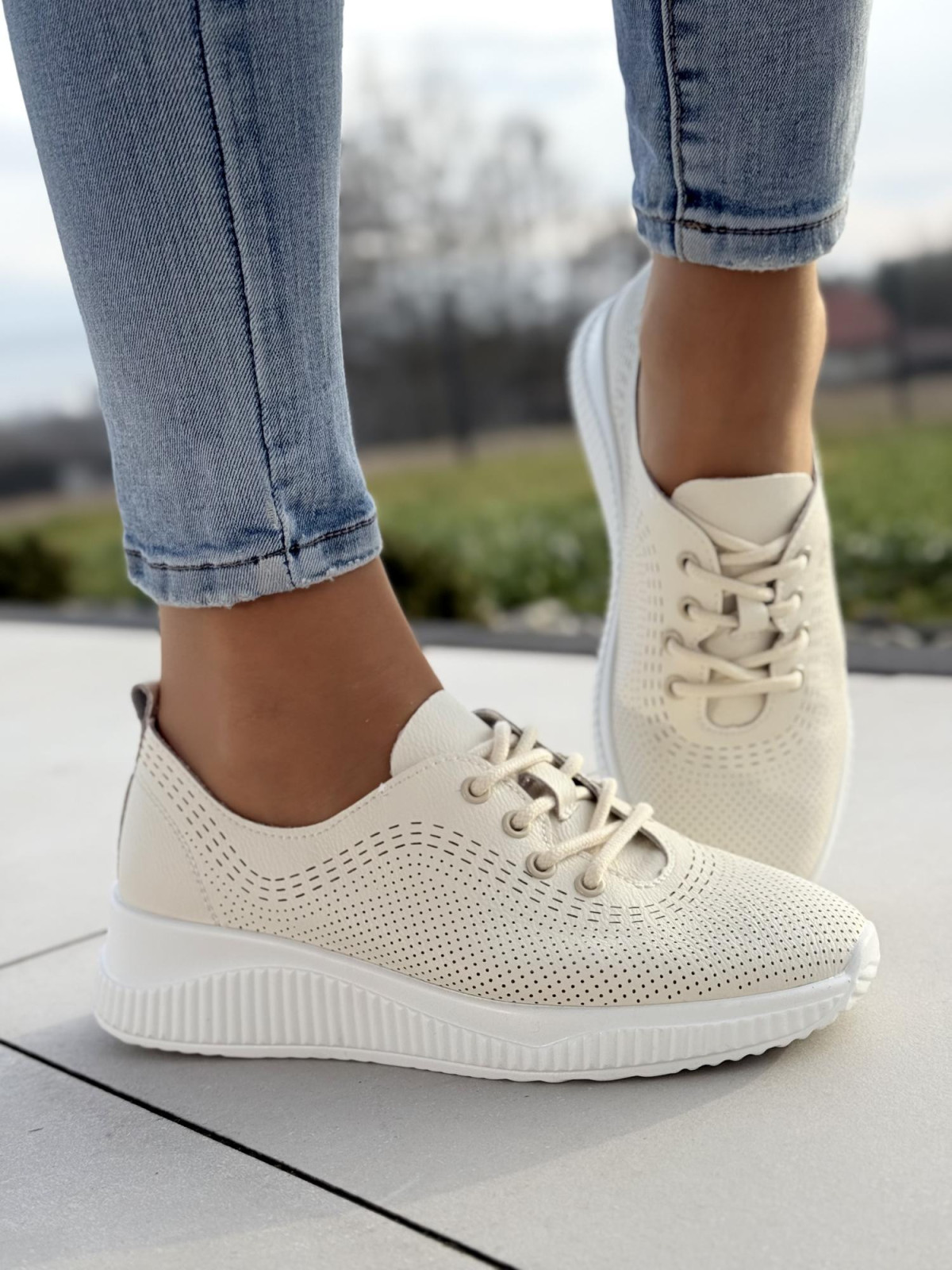 Sneakersy ze skóry naturalnej