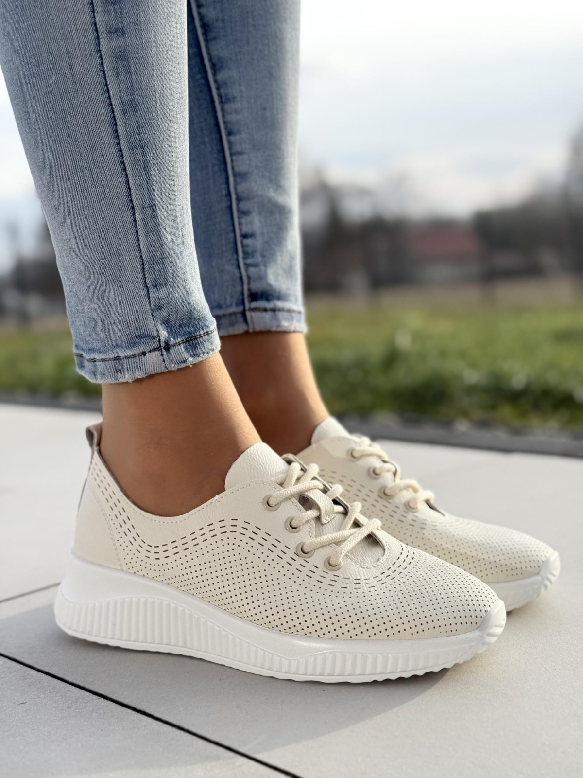 Sneakersy ze skóry naturalnej