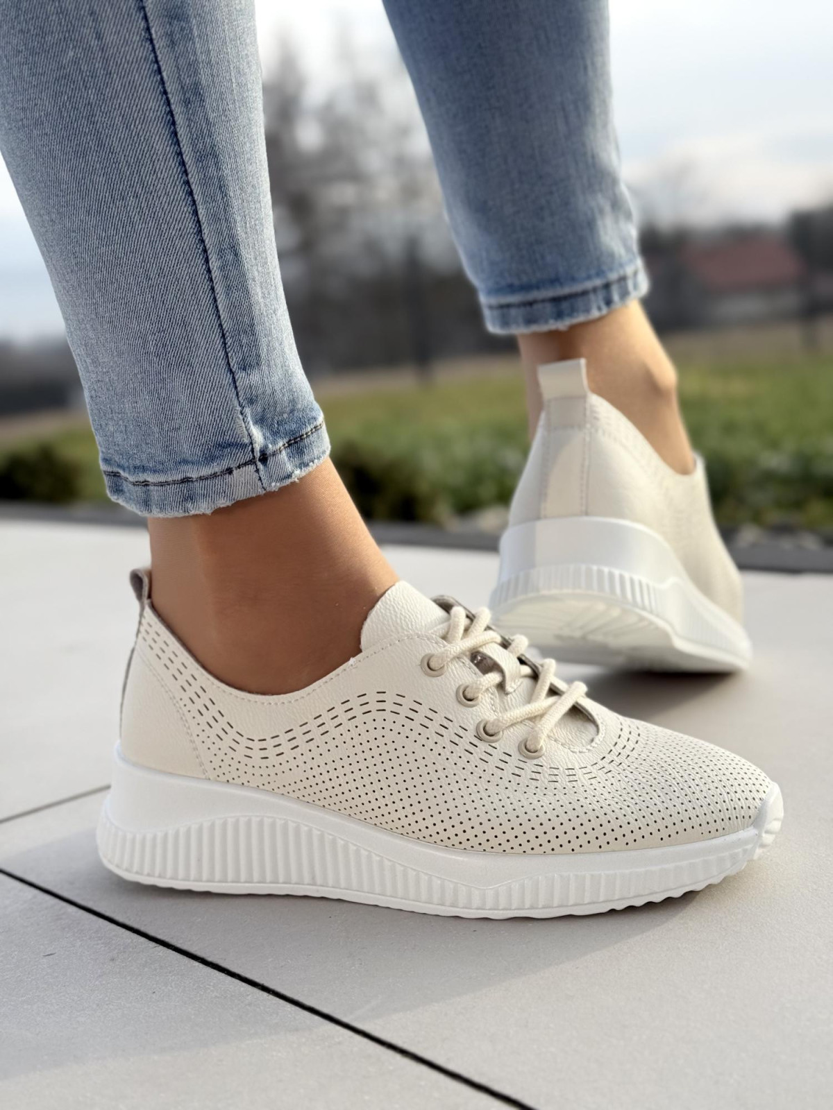 Sneakersy ze skóry naturalnej