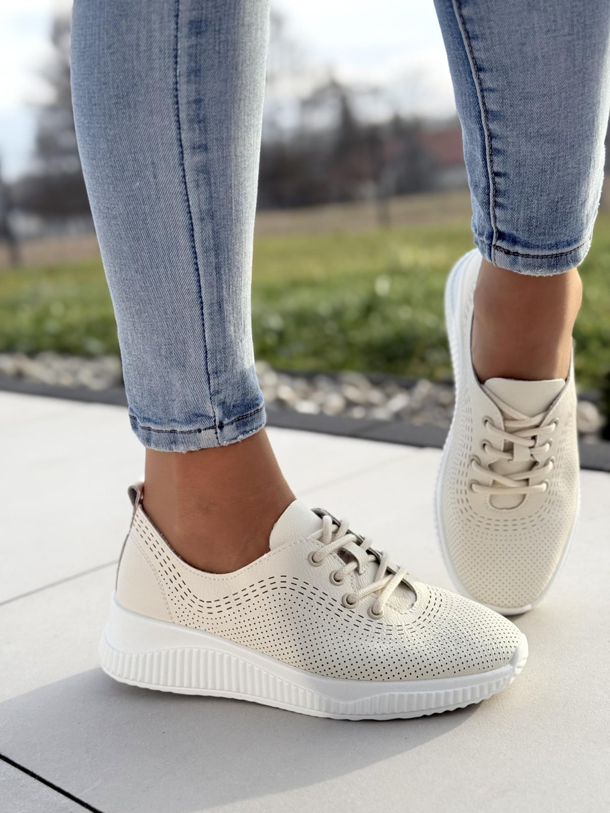 Sneakersy ze skóry naturalnej