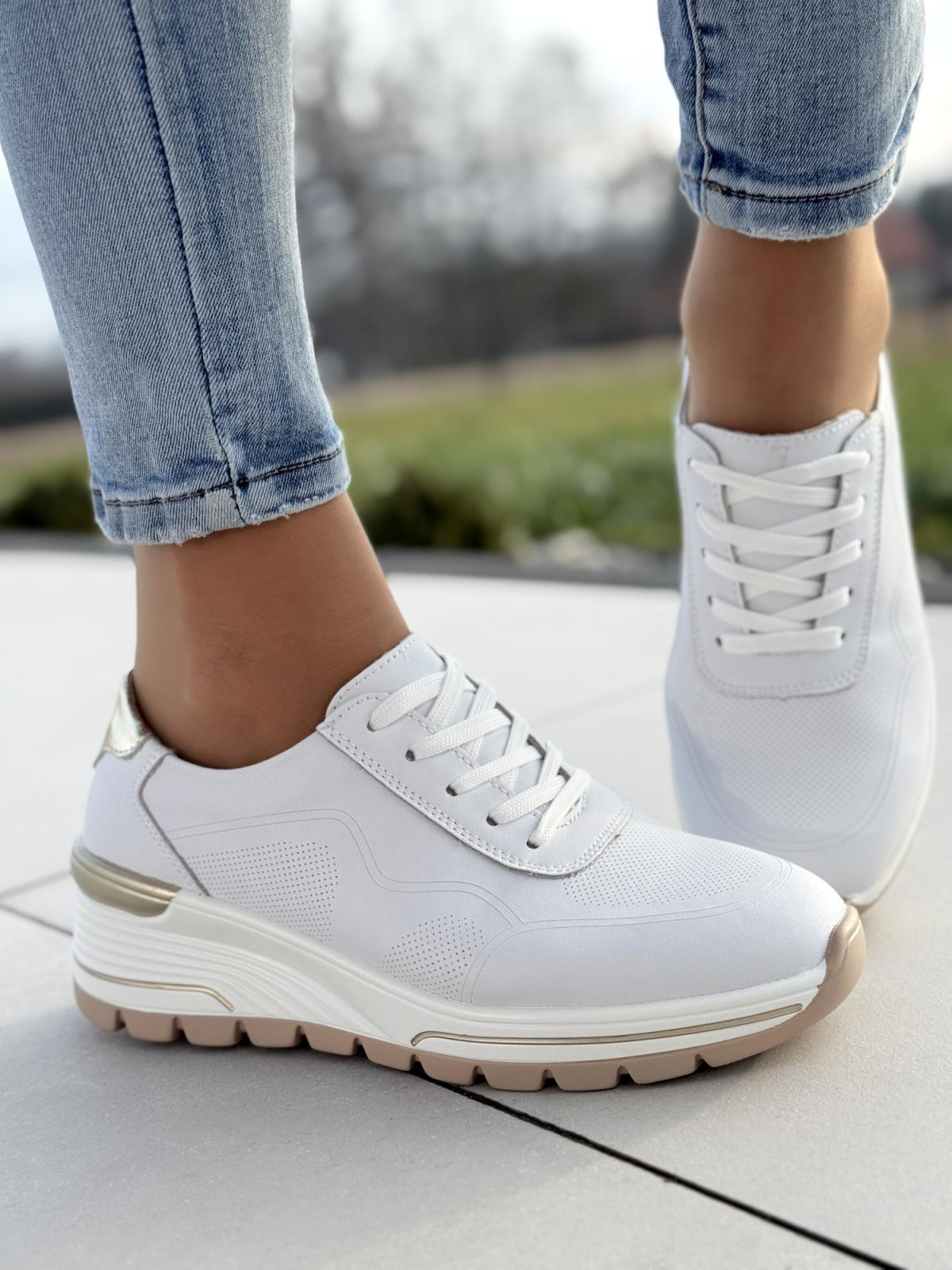 Sneakersy ze skóry naturalnej