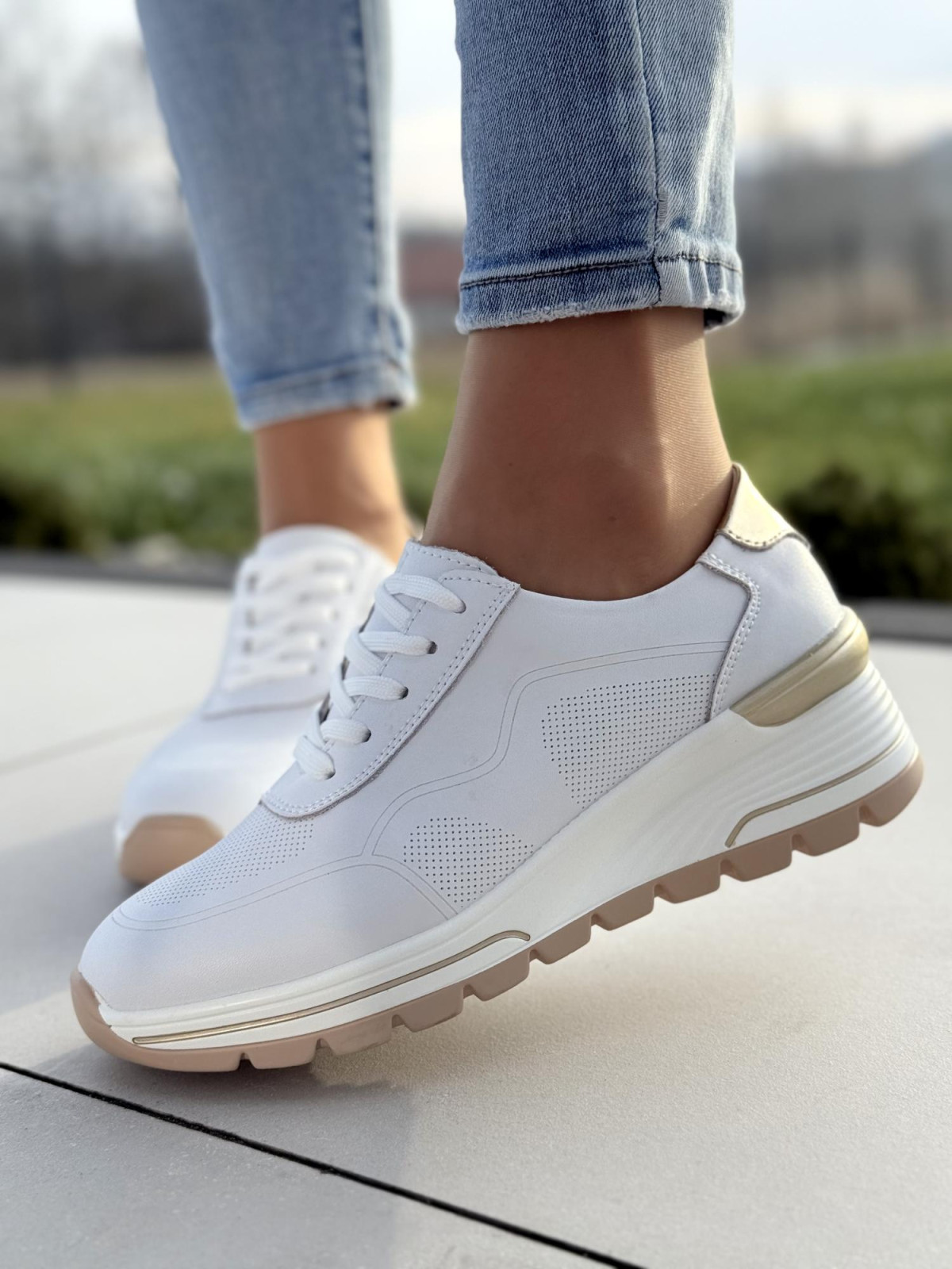 Sneakersy ze skóry naturalnej