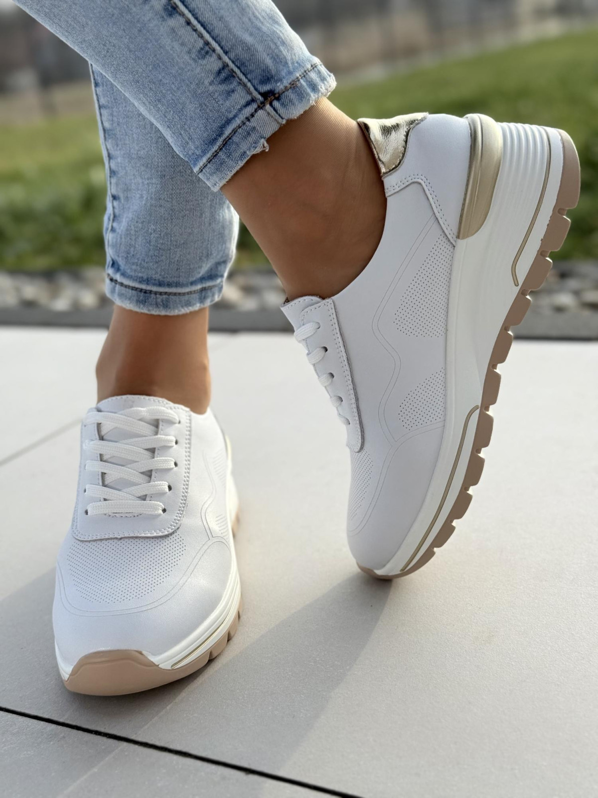 Sneakersy ze skóry naturalnej