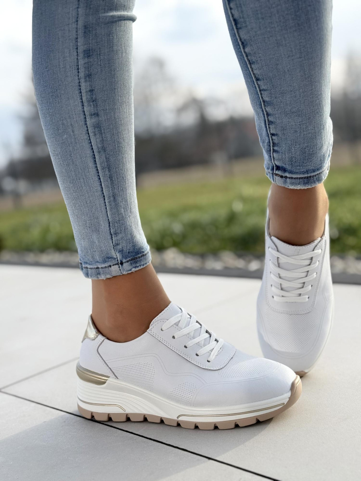 Sneakersy ze skóry naturalnej