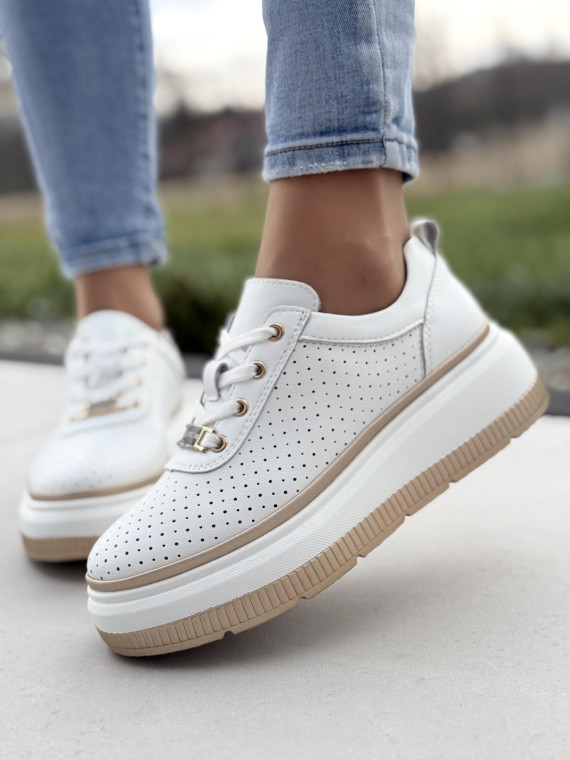 Sneakersy damskie ze skóry naturalnej