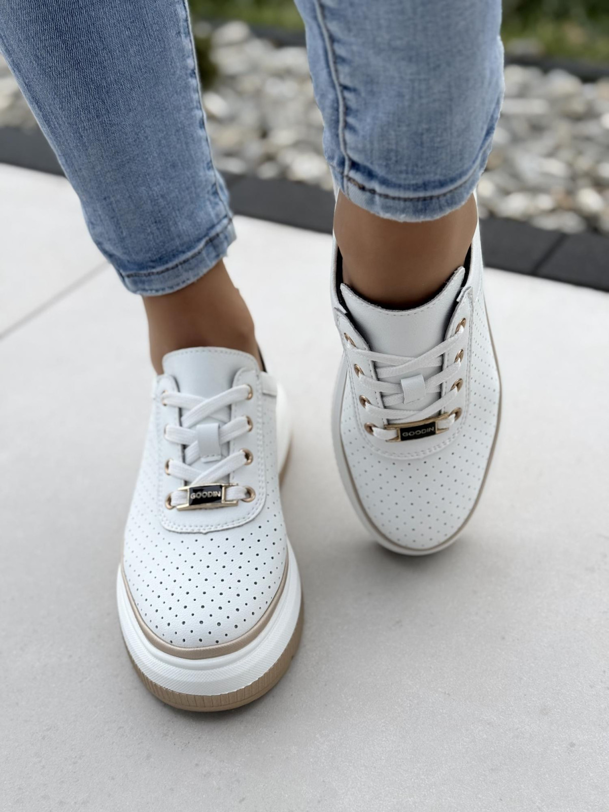 Sneakersy damskie ze skóry naturalnej