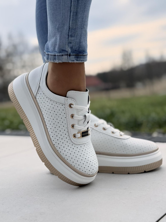 Sneakersy damskie ze skóry naturalnej