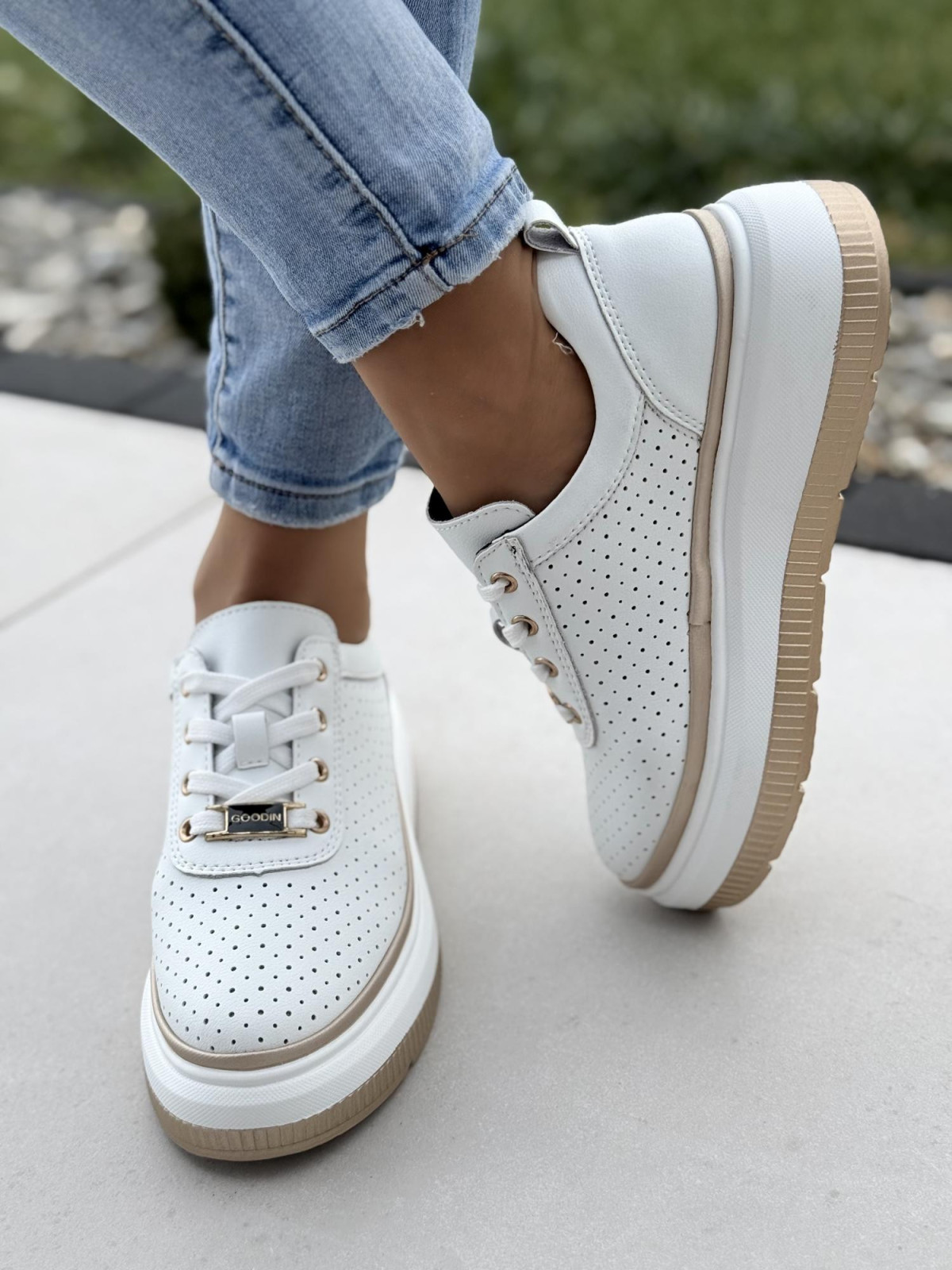 Sneakersy damskie ze skóry naturalnej