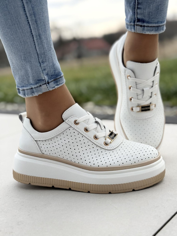 Sneakersy damskie ze skóry naturalnej