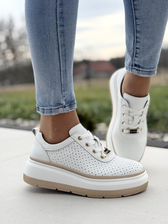 Sneakersy damskie ze skóry naturalnej