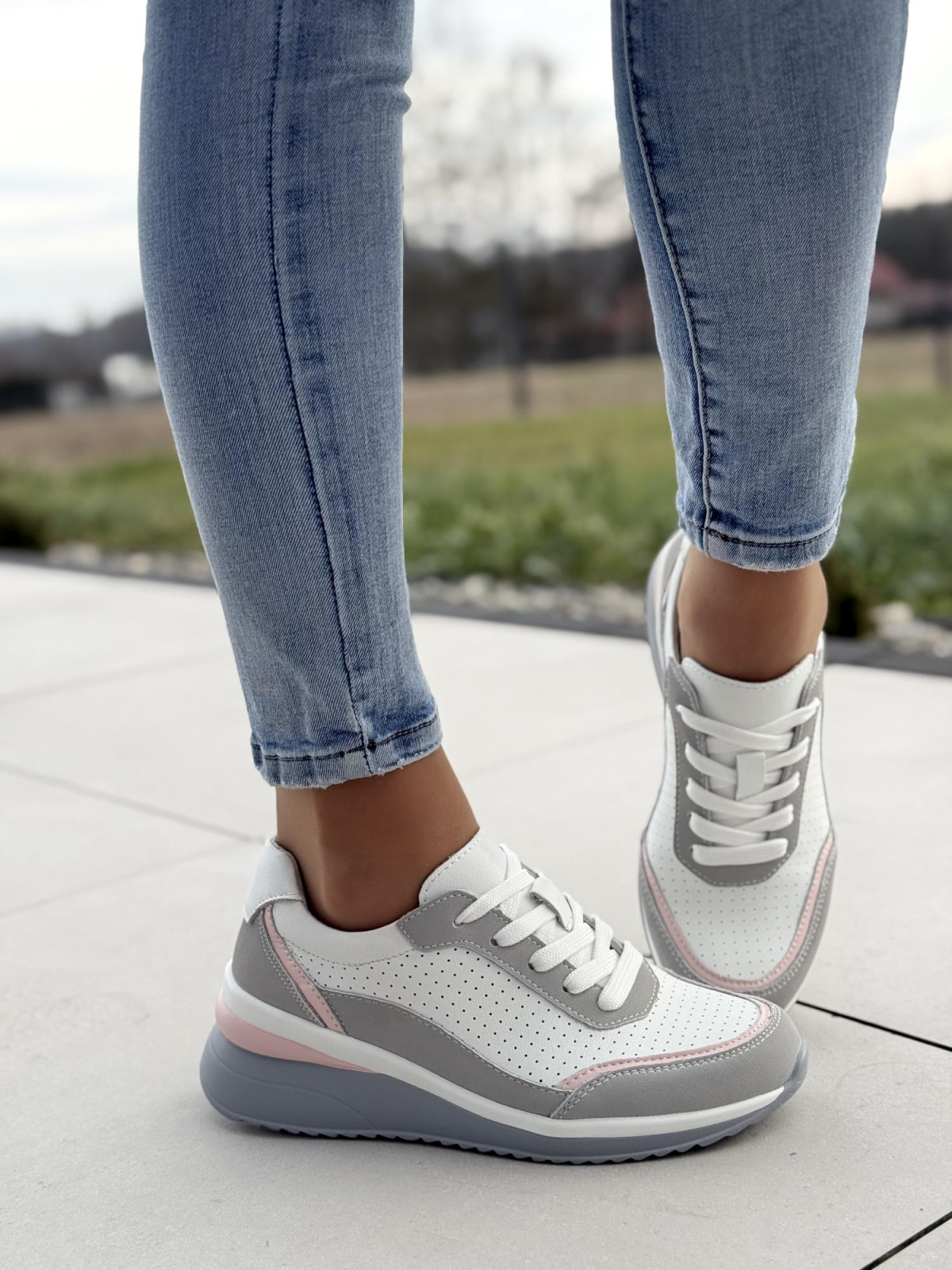 Sneakersy damskie ze skóry naturalnej