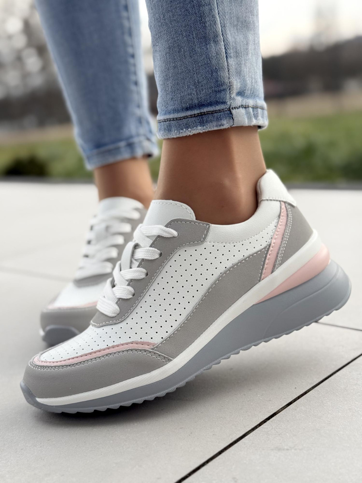 Sneakersy damskie ze skóry naturalnej