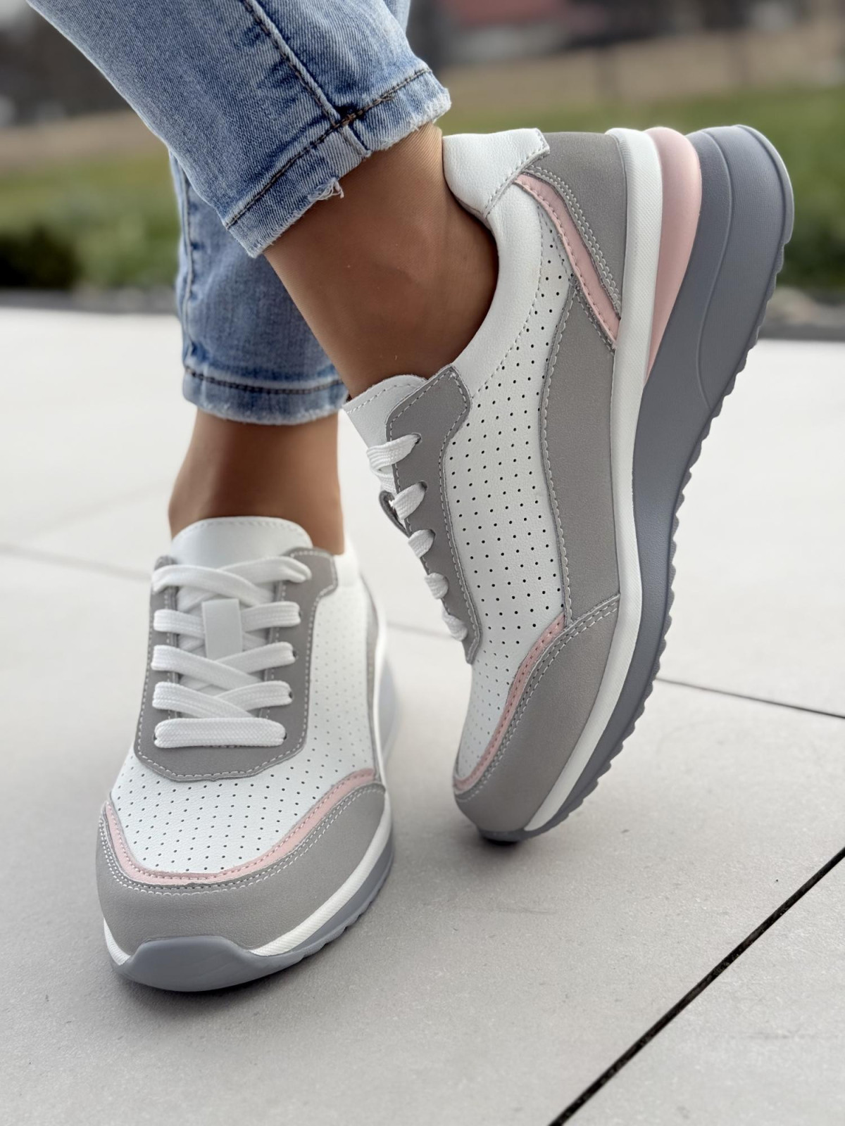 Sneakersy damskie ze skóry naturalnej