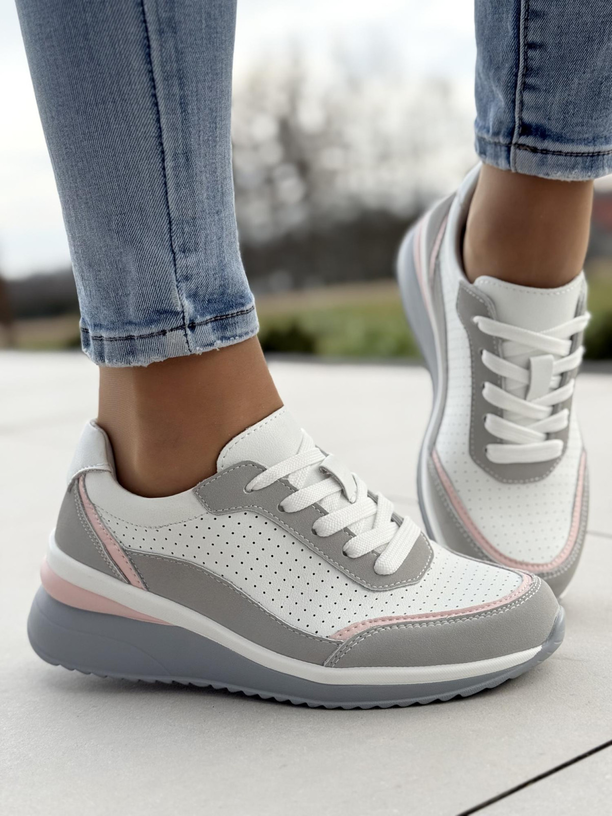 Sneakersy damskie ze skóry naturalnej