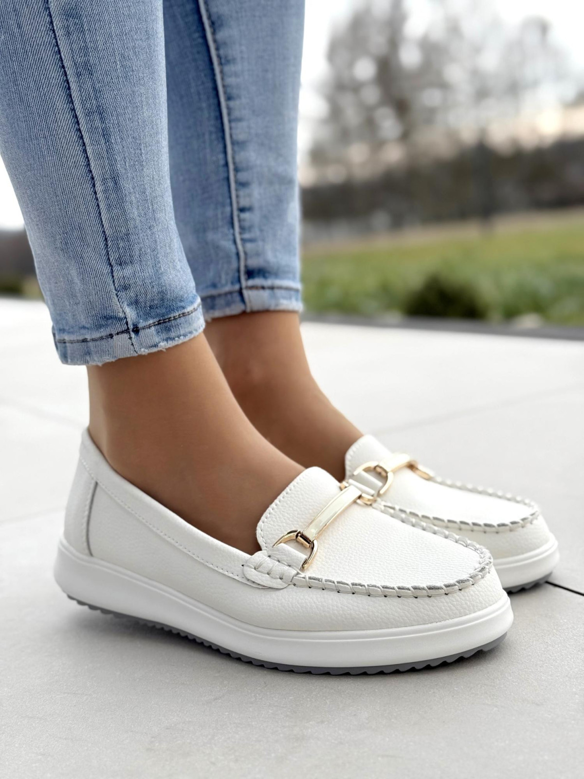 Mokasyny damskie ze skóry naturalnej