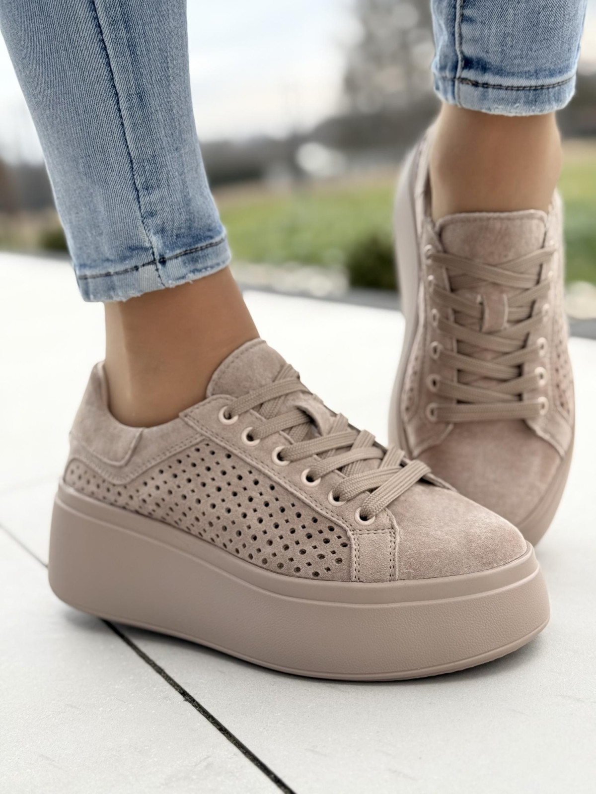 Sneakersy ze skóry naturalnej