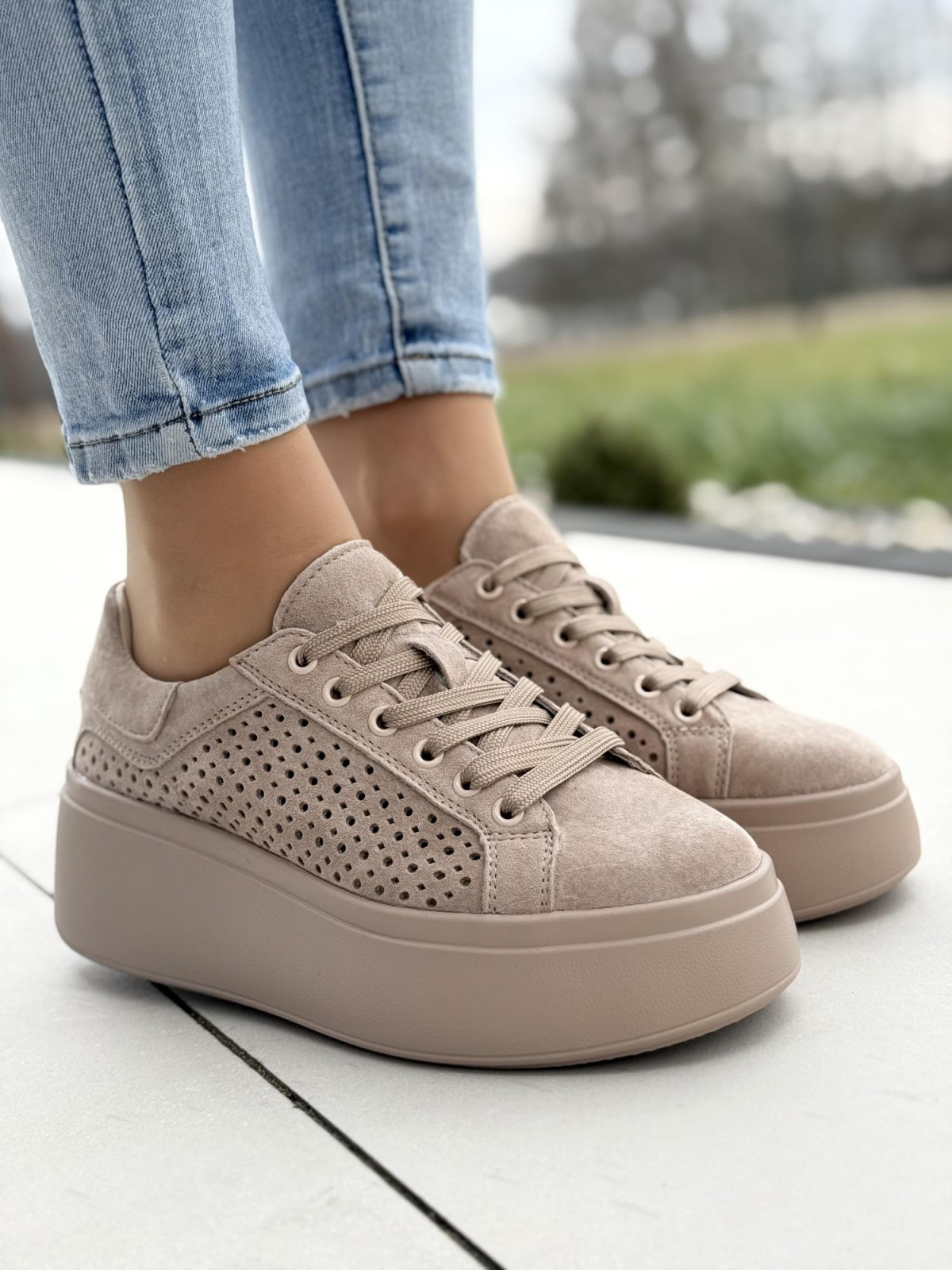 Sneakersy ze skóry naturalnej