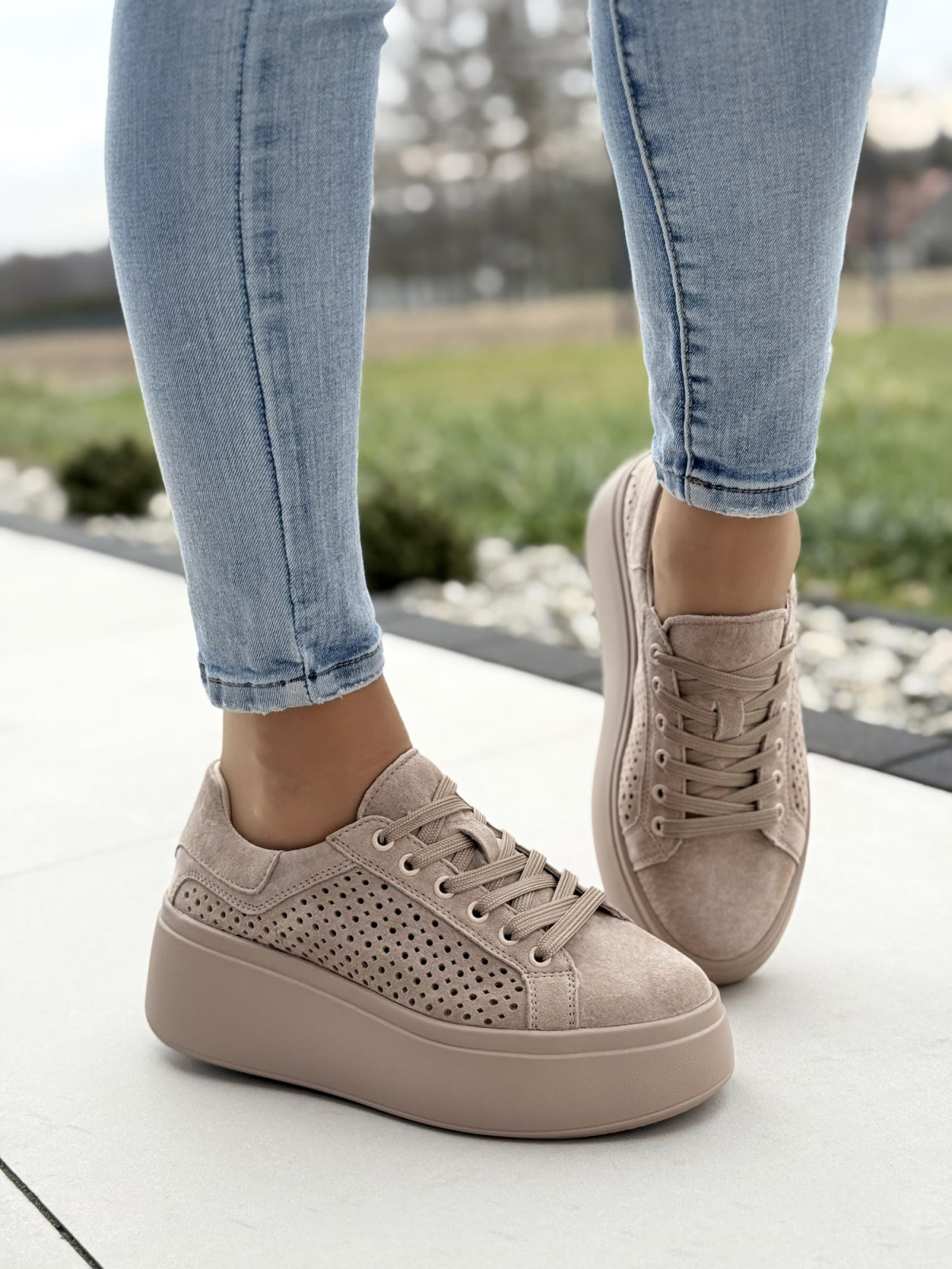 Sneakersy ze skóry naturalnej