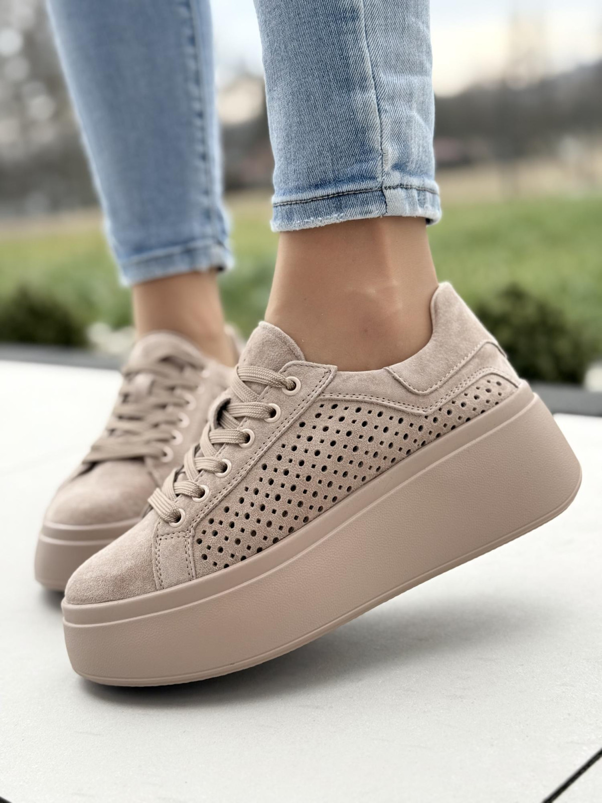 Sneakersy ze skóry naturalnej