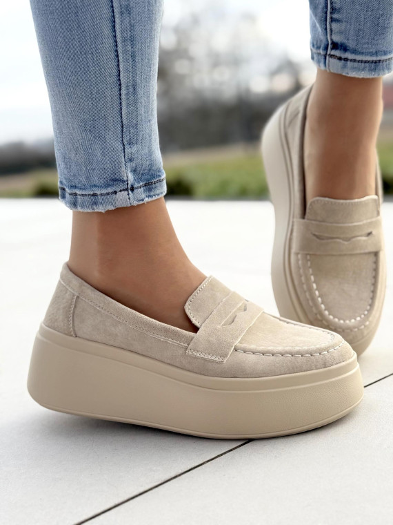 Mokasyny damskie ze skóry naturalnej