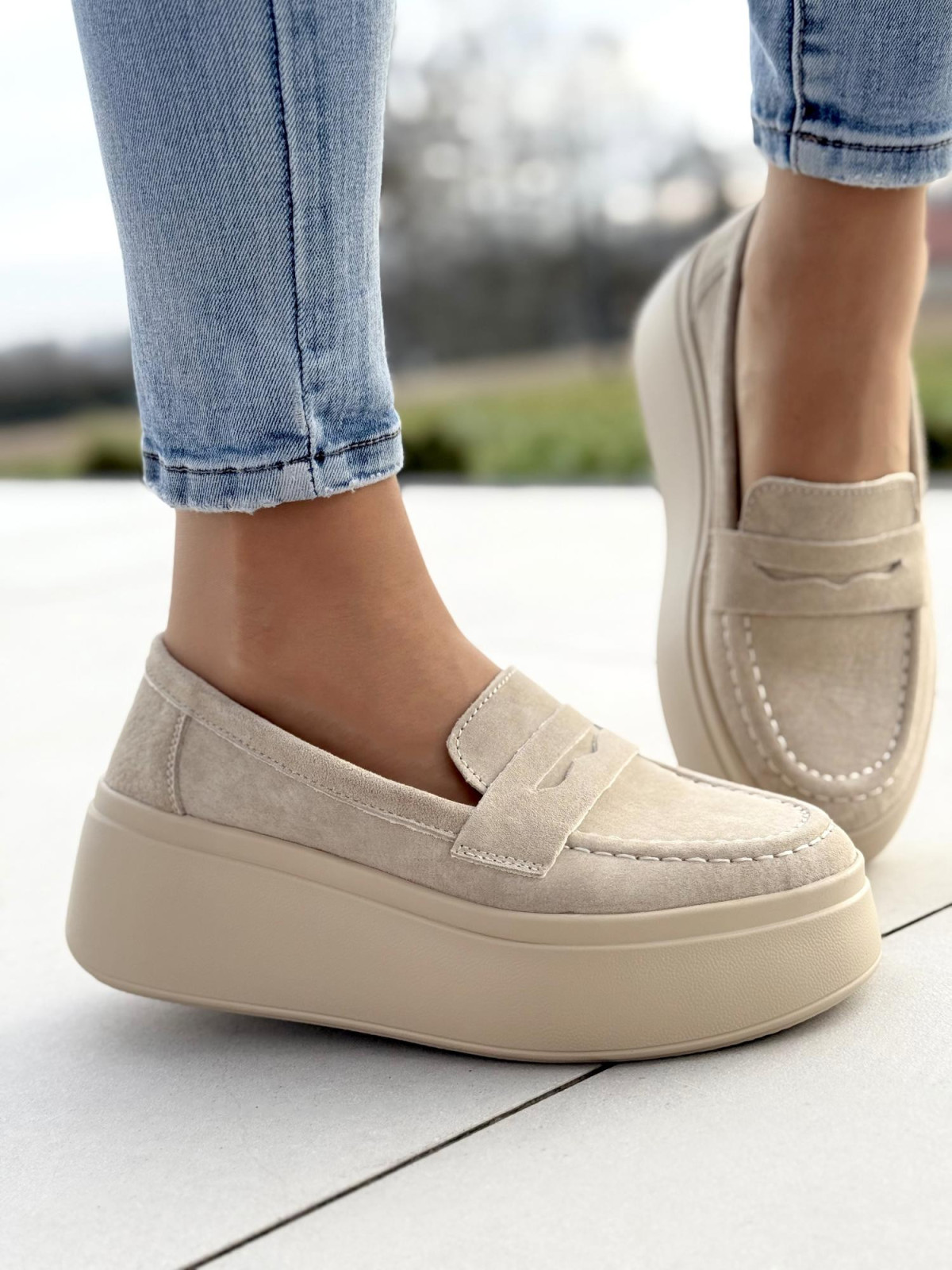 Mokasyny damskie ze skóry naturalnej