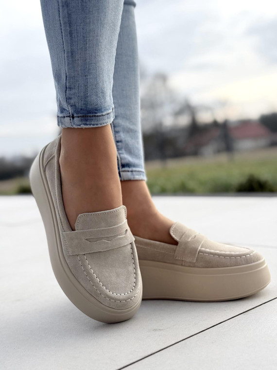 Mokasyny damskie ze skóry naturalnej