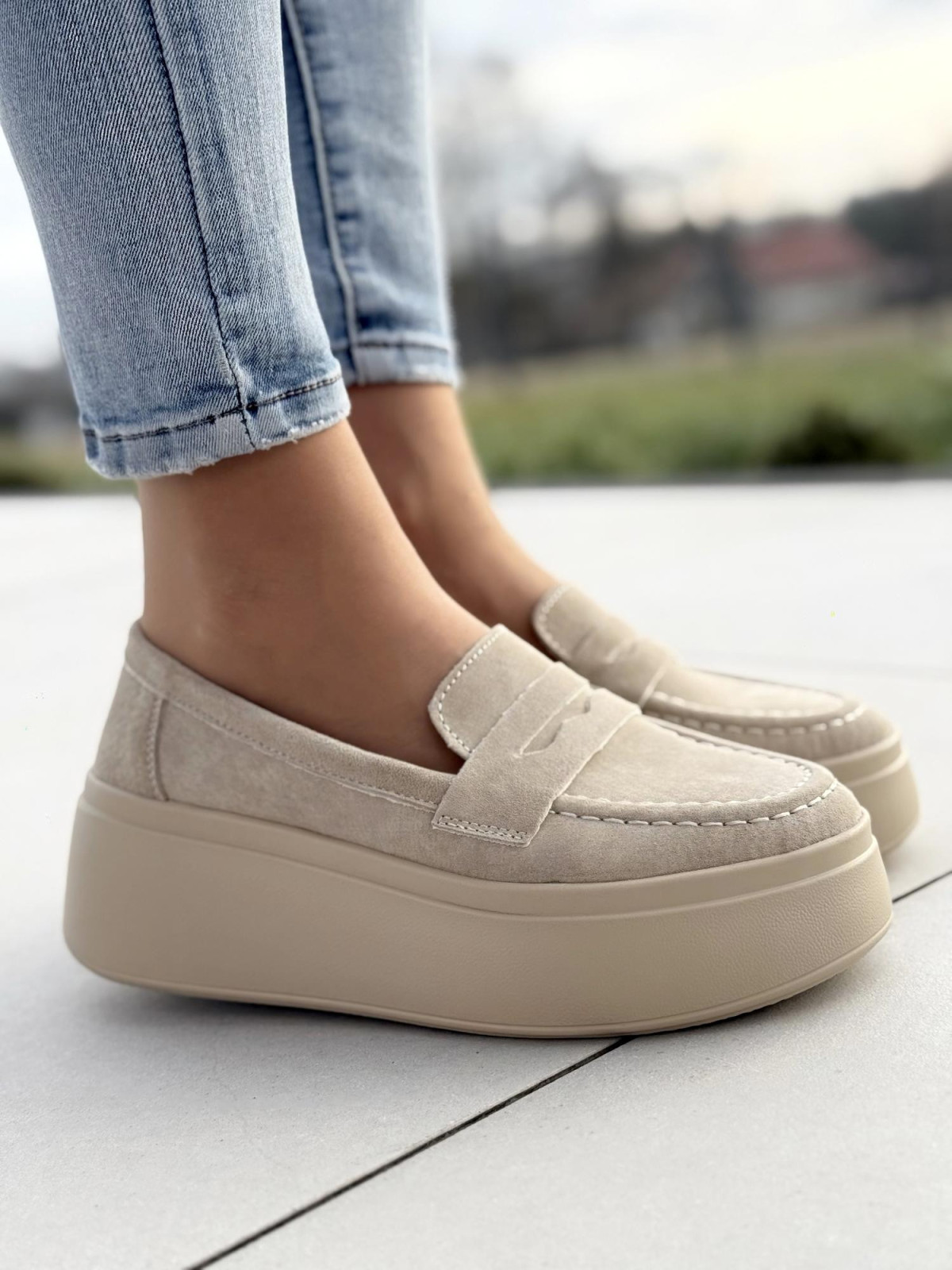 Mokasyny damskie ze skóry naturalnej