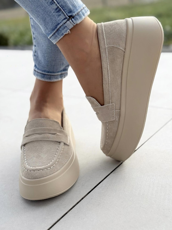 Mokasyny damskie ze skóry naturalnej