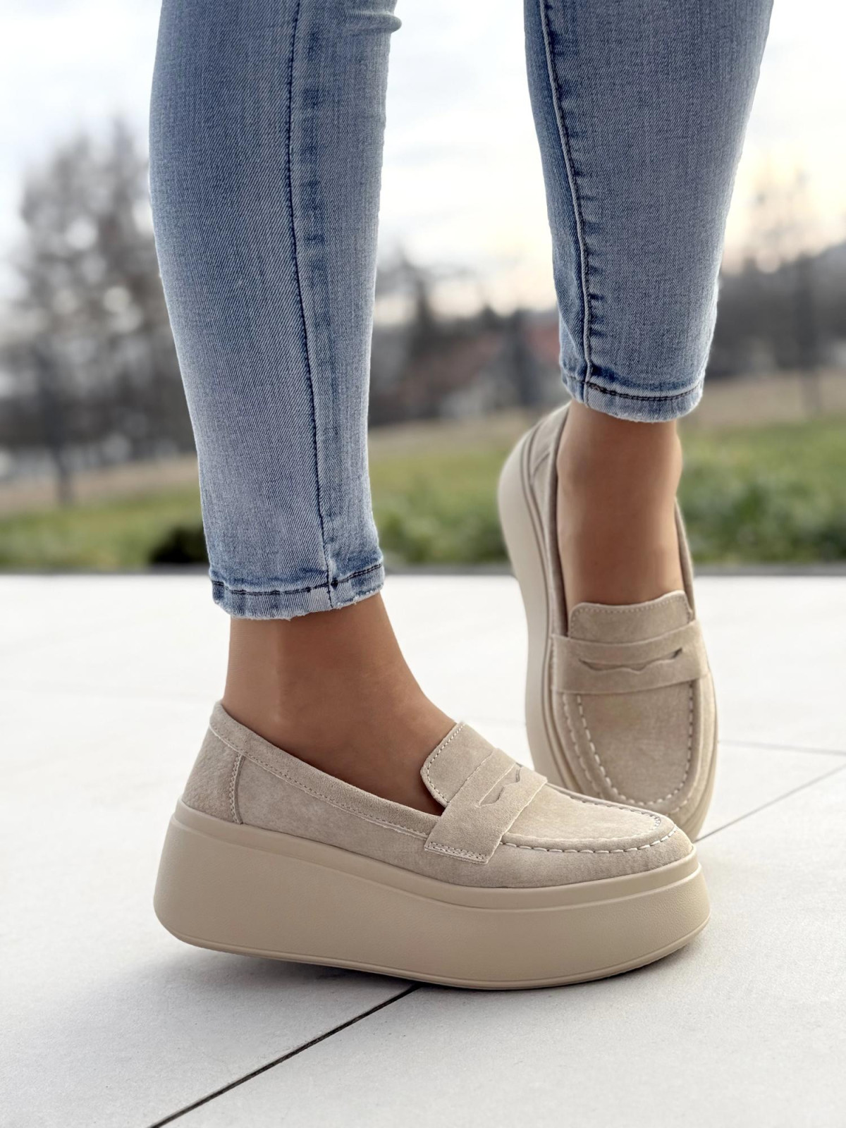 Mokasyny damskie ze skóry naturalnej