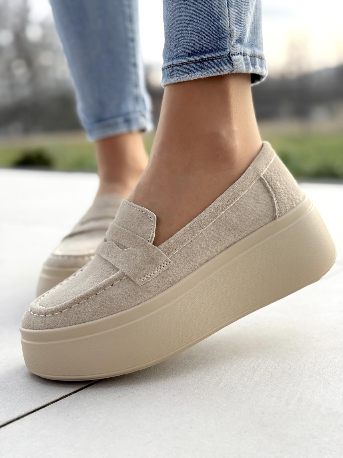 Mokasyny damskie ze skóry naturalnej