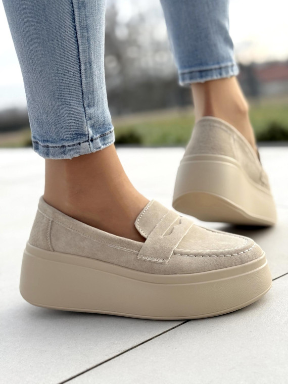 Mokasyny damskie ze skóry naturalnej