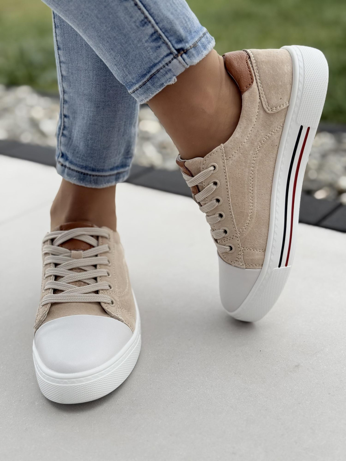 Sneakersy damskie ze skóry naturalnej