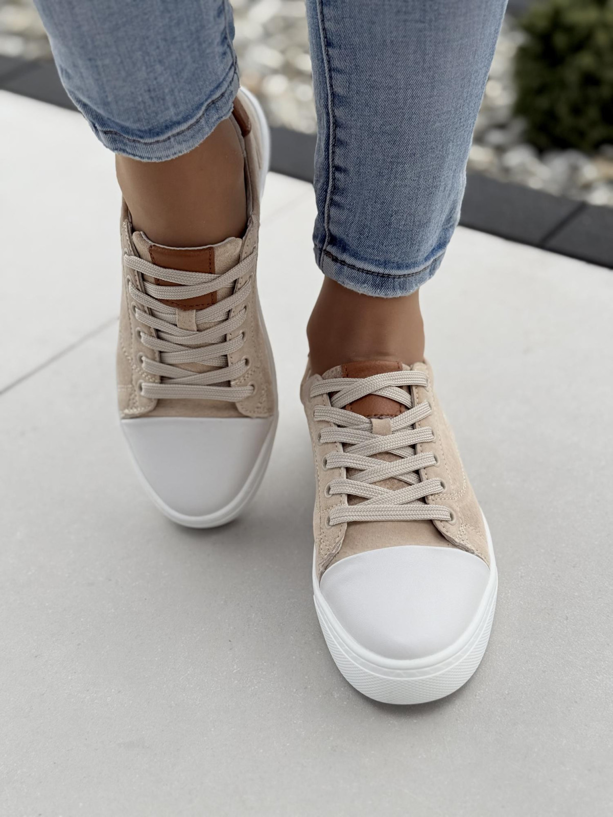 Sneakersy damskie ze skóry naturalnej