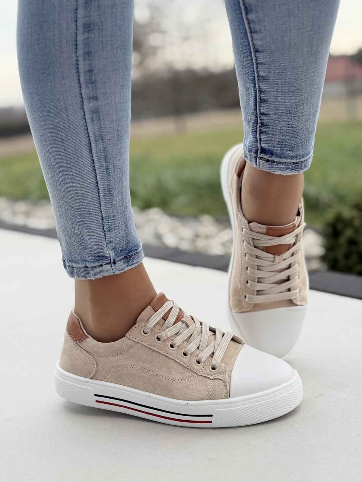 Sneakersy damskie ze skóry naturalnej