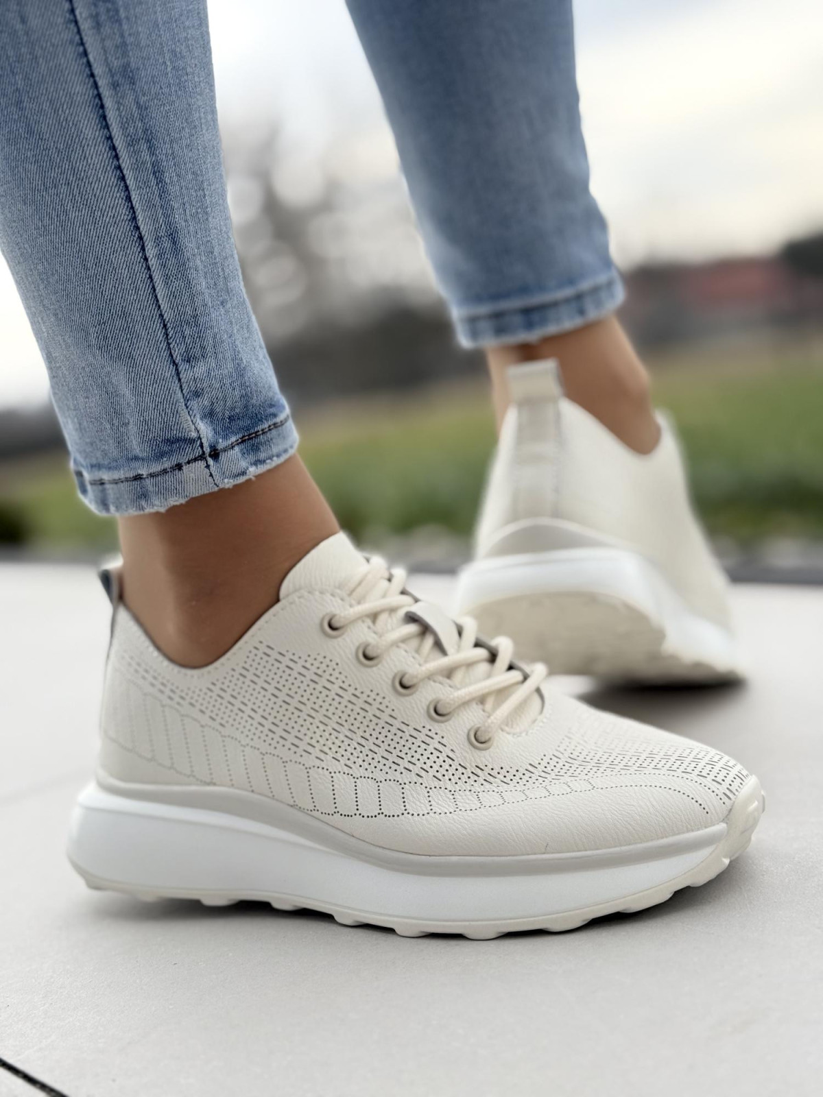 Sneakersy ze skóry naturalnej