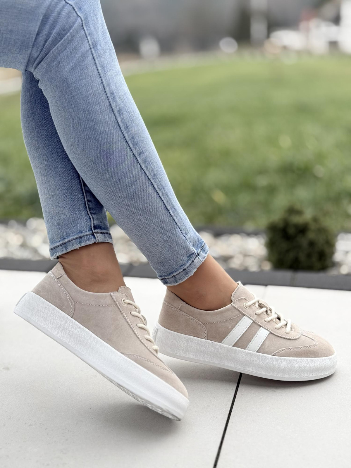 Sneakersy damskie ze skóry naturalnej